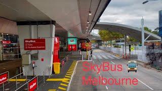 SkyBus Terminal - Melbourne City Express bus upper deck view (Melbourne Airport to Southern Cross)