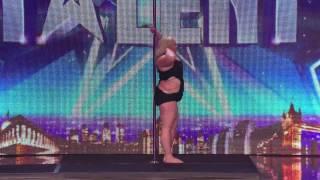 ▶Fat Lady on pole dancing masterclass - Britain's Got Talent 2014