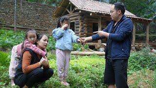 Building Log Cabin Alone - wife and children unexpectedly visit, Is Duong really welcoming?