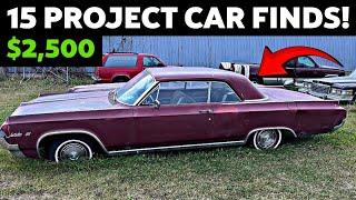 Top 15 Project Classic Cars Under $5,000 For Sale on Marketplace!