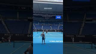 Jannik Sinner training on Rod Maver Arena for the Australian Open 2025 ️