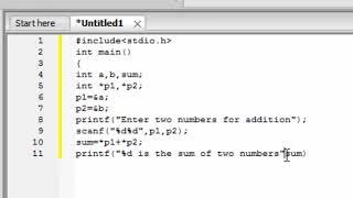 How to add two numbers using pointer variable in c language in hindi and english