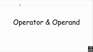 Operator And Operand || C PROGRAMMING || 7 ||