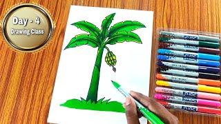 How to Draw Banana Tree Step by Step (Very Easy)