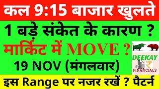 कल 9:15 बाजार खुलते Nifty Prediction For Tomorrow | Banknifty Tuesday 19 November Market Prediction