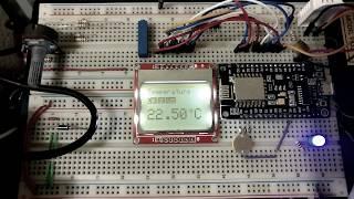 ESP8266 Weather Station with Nokia 5110 (PCD8544) Display and DHT22 Temperature Humidity Sensor