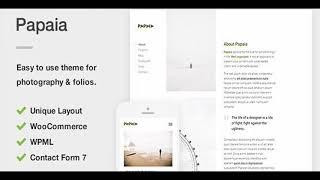 Papaia - Photography & Portfolio WordPress Theme | Themeforest Website Templates and Themes