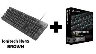 Logitech K845 Mechanical Keyboard Brown Switches with Corsair PBT Double-Shot Pro keycaps