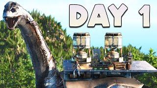 Surviving SOLO On A Brontosaurus Day 1 ARK