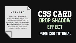 CSS Card With Drop Shadow Effect || HTML5 & CSS3  || Full Tutorial