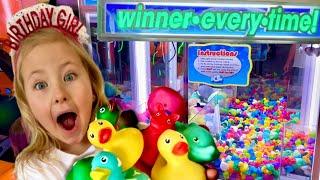 Birthday Girl WIN’S BIG PRIZE at the ARCADE!