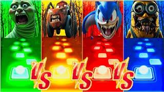 Minions Exe vs Thomas Train Exe vs Sonic Exe Eater vs McQueen Haed Eater - Tiles Hop EDM RUSH