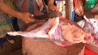 Young Butcher Amazing Goat Meat Cutting And Selling Shop | Excellent Mutton Cutting Skills |