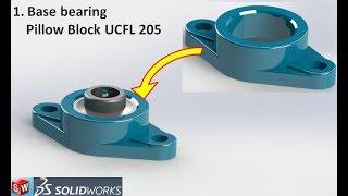 Solidworks Tutorial Bearing Pilow Block UCFL 205 Part Design 1 Base