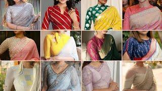 Latest high neck blouse designs | Trendy collar neck blouse designs | Boat neck blouse designs