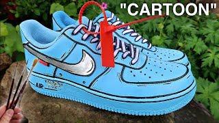 Custom CARTOON Off White Air Force 1's!