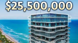 Touring a $25,500,000 Three Level Top Floor MIAMI Oceanfront Penthouse