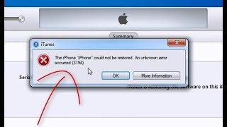 fix iTunes error 3194