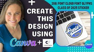 Print On Demand Design Tutorial Using Canva and Creative Fabrica Font Cloud Font Glyphs: Sticker