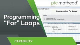 Programming "For" Loops in Mathcad Prime