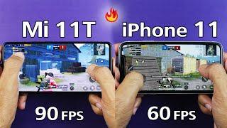 Mi 11T vs iPhone 11 PUBG TEST - PUBG 90 FPS vs 60 FPS Gameplay | PUBG MOBILE