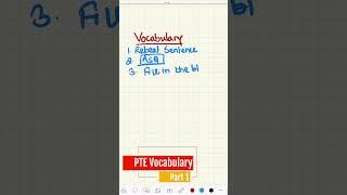 PTE Vocabulary