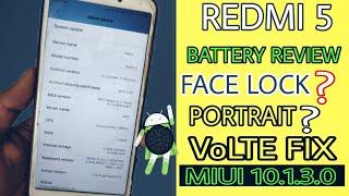 Redmi 5 MIUI 10.1.3.0 Review, Battery Performance , VoLTE Fix