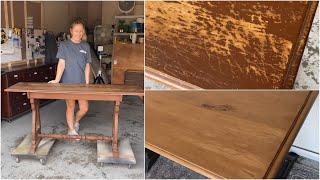 Stripping Paint Off Furniture + Old Entry Table Makeover with Paint Wash & Stain Combo