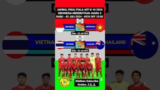 JADWAL FINAL PIALA AFF U-16 2024#jadwalfinalpialaaffu16#pialaaffu16#affu16#timnasindonesia#indonesia