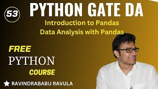 PYTHON | Introduction to Pandas | Data Analysis with Pandas |