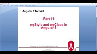 Part-11:  ngClass and ngStyle in Angular 8 | Angualar 8/ 12 tutorials