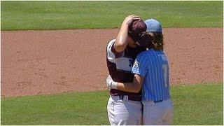 Little Leaguer consoles pitcher after getting hit in the head ️