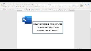 How to use find and replace to automatically add non-breaking spaces in a Word document