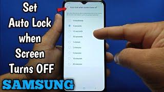 How to set auto lock when screen turns off on Samsung Galaxy A02 | Lock Screen | Secure Lock Setting