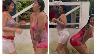 Semi naked bath outdoor | Granda Sister's feat Andrea Granda and Jennifer Granda #live #like