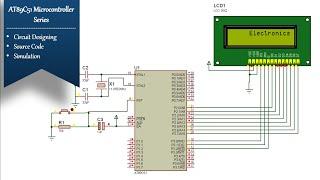 Scrolling text display on LCD using 89c51 | Simulation | 16x2 LCD