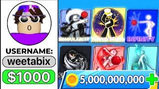 $1 vs $100,000 Blade Ball Account!