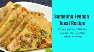 Semolina French Toast Recipe|Hungryfinger