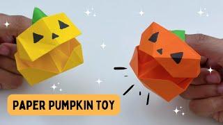 How To Make Paper Halloween PUMPKIN Toy For Kids / Halloween Craft Ideas / Paper Craft / KIDS crafts