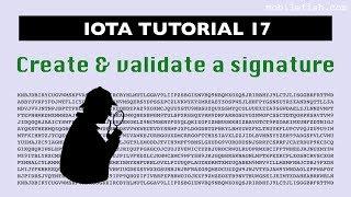 IOTA tutorial 17: Create and validate a signature