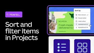 How to sort and filter Project items in Canva