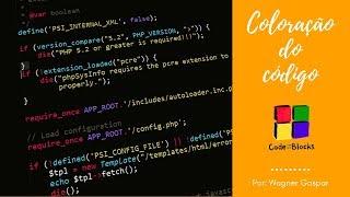 Como alterar a coloração do código na IDE Code Blocks?