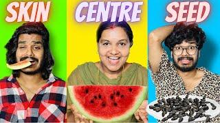 SKIN vs CENTRE vs SEED eating ￼challenge  | Praveen pranav