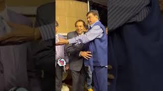 Heartwarming moment️ #Dharmendra ji & #ShatrughanSinha greet each other at #KaranDeol’s reception