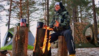 A simple way to MAKE A FIRE in a damp forest. EXPERIMENT. Finnish candle