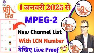 1 January 2025 New Channel List DD Free Dish DD Free Dish New Update Today | MPEG-2 Channel List