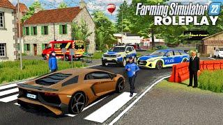 Course POURSUITE pour EXCÈS de VITESSE avec la POLICE | (RolePlay) Farming Simulator 22