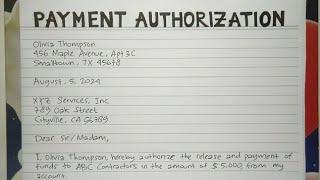 How To Write A Payment Authorization Letter Step by Step Guide | Writing Practices