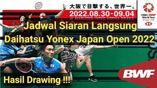 Jadwal Siaran Langsung Daihatsu Yonex Japan Open 2022 | Hasil Drawing Japan Open 2022