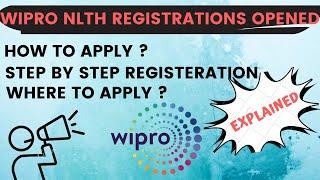 WIPRO NLTH Registeration 2021 | Step by step registeration process explained | WIPRO ELITE NLTH